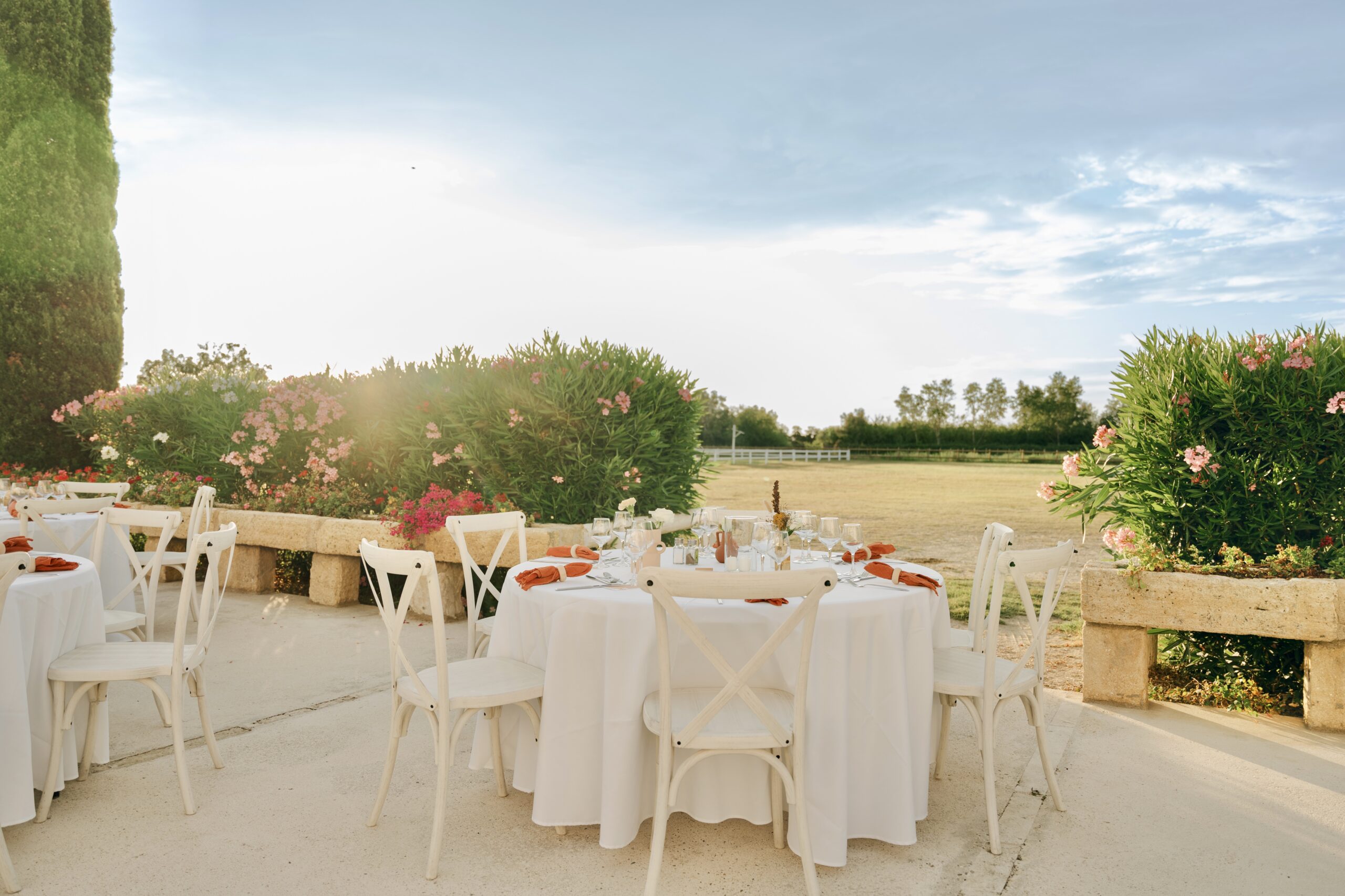Terrasse Mireille mariage orange 1