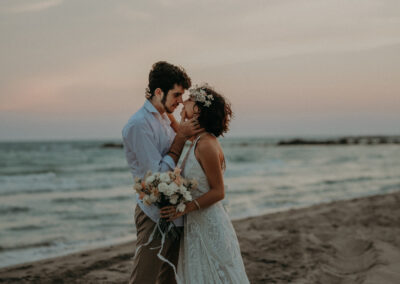 shooting photo mariage en camargue sur la plage
